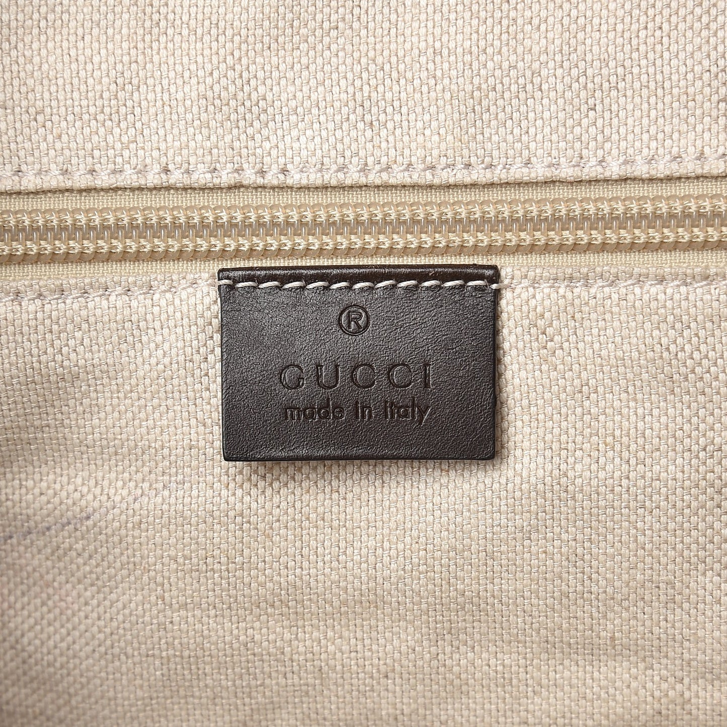 GG Supreme Monogram Medium Single Buckle Rucksack Backpack Beige Ebony Brown