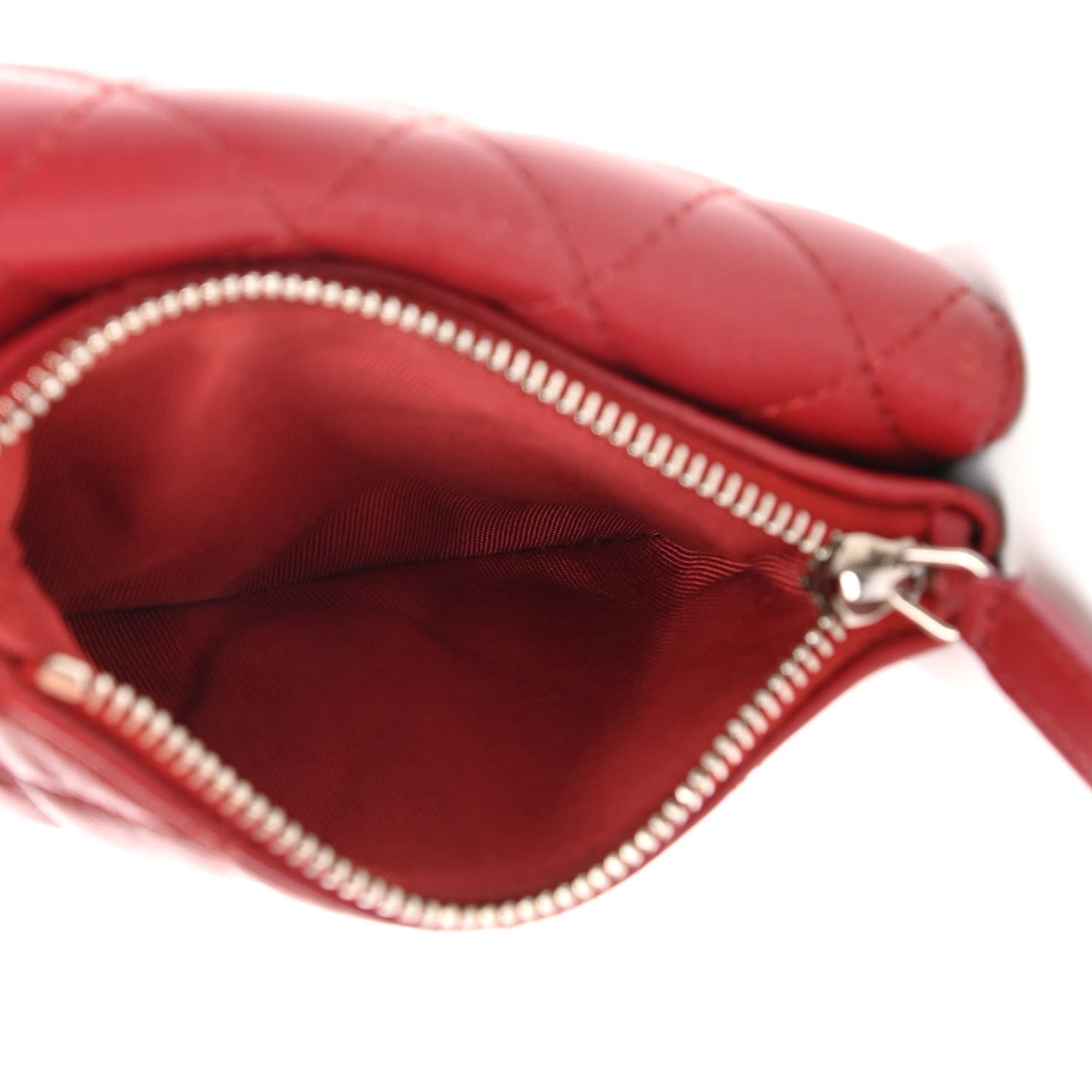 Lambskin Quilted Coin Purse Red