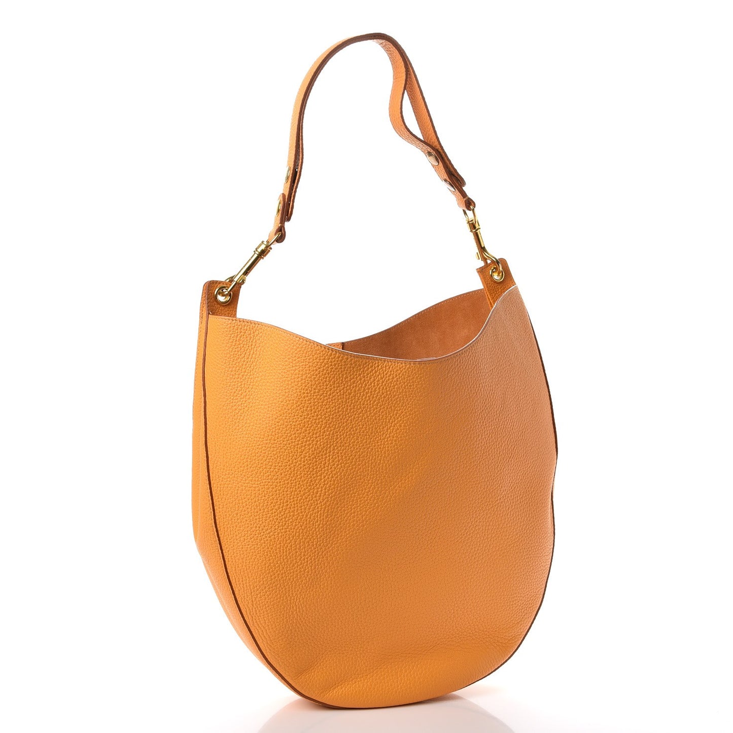 Crisped Calfskin Medium Hobo Saffron