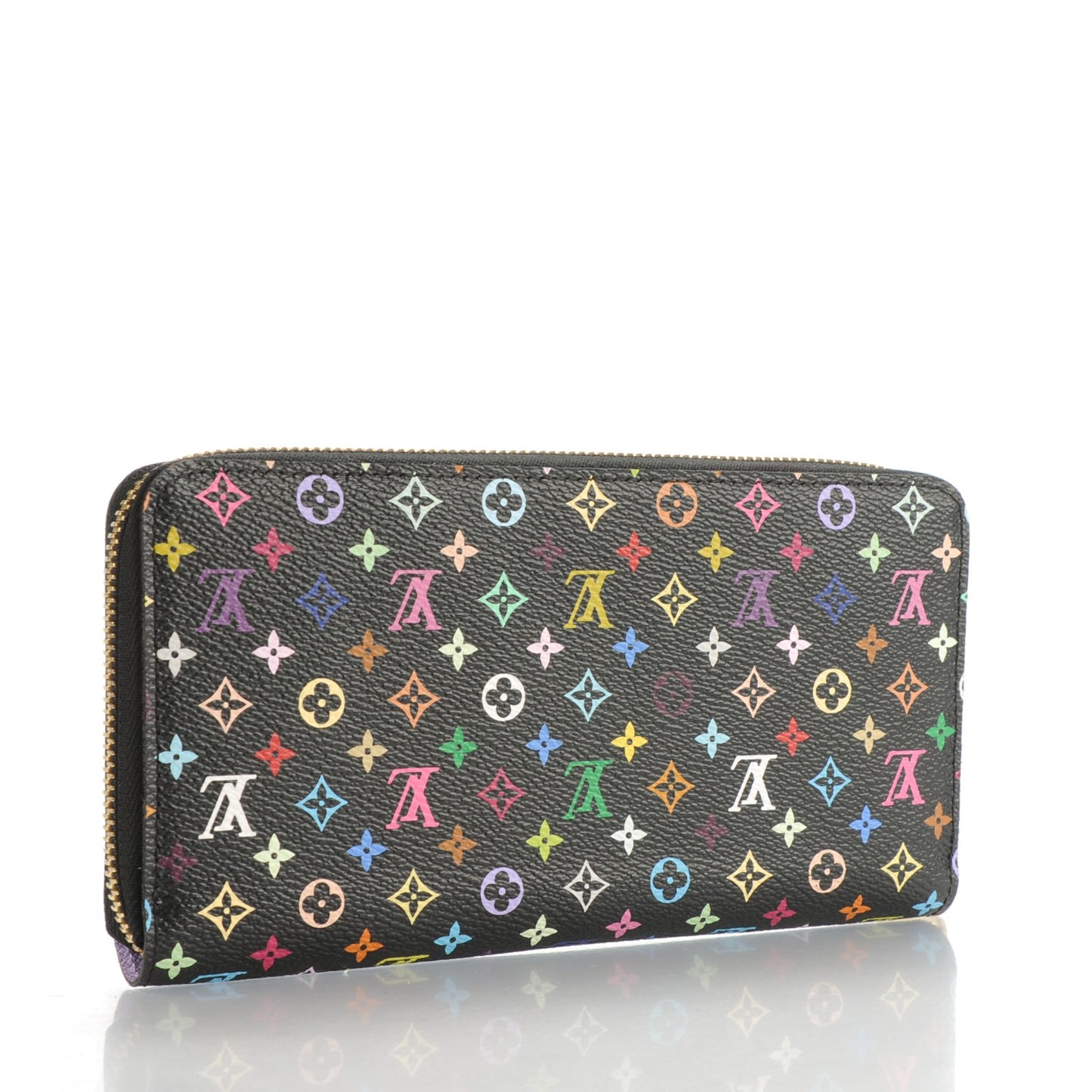 Monogram Multicolor Zippy Wallet Black Violet