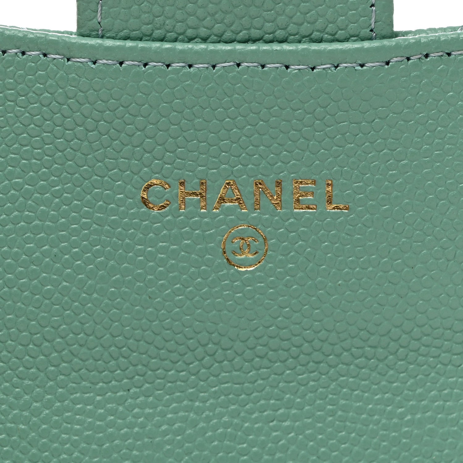 Chanel Caviar Quilted Flap Card Holder Wallet Light Green 6 of 8