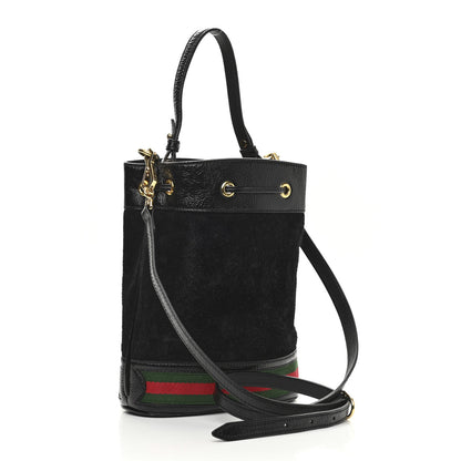 Gucci Suede Patent Web Small Ophidia Bucket Bag Black 3 of 10