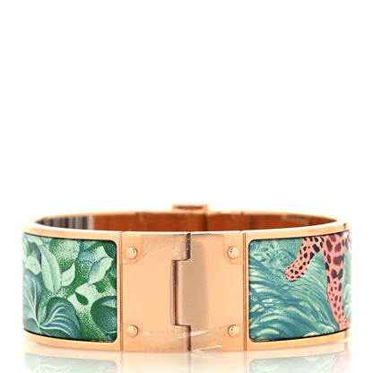 Hermes Enamel Printed Equateur Wide Hinged Bracelet S Cassatta 3 of 5