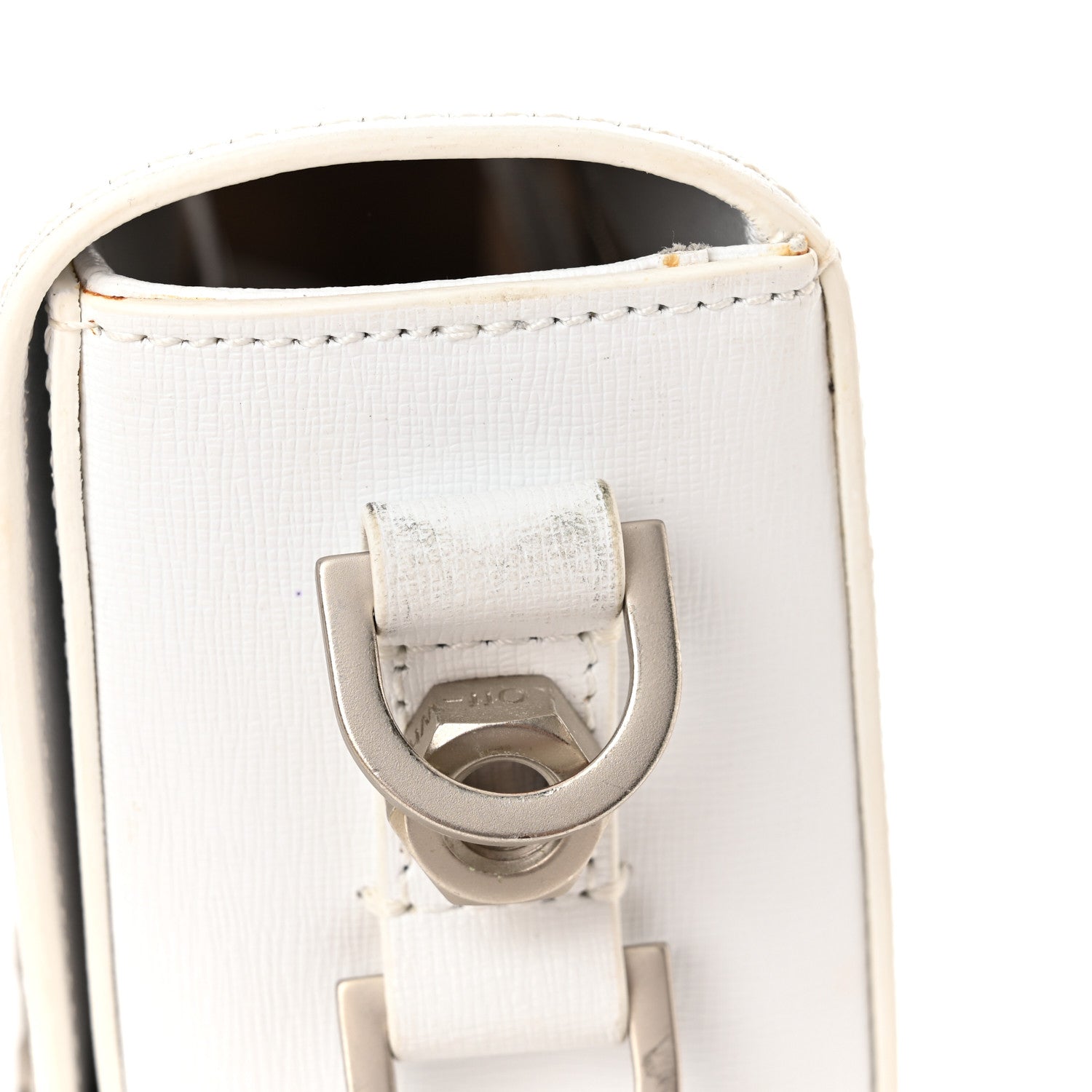 Off-White Calfskin Diag Striped Belt Bag Crossbody White Black 15 of 18