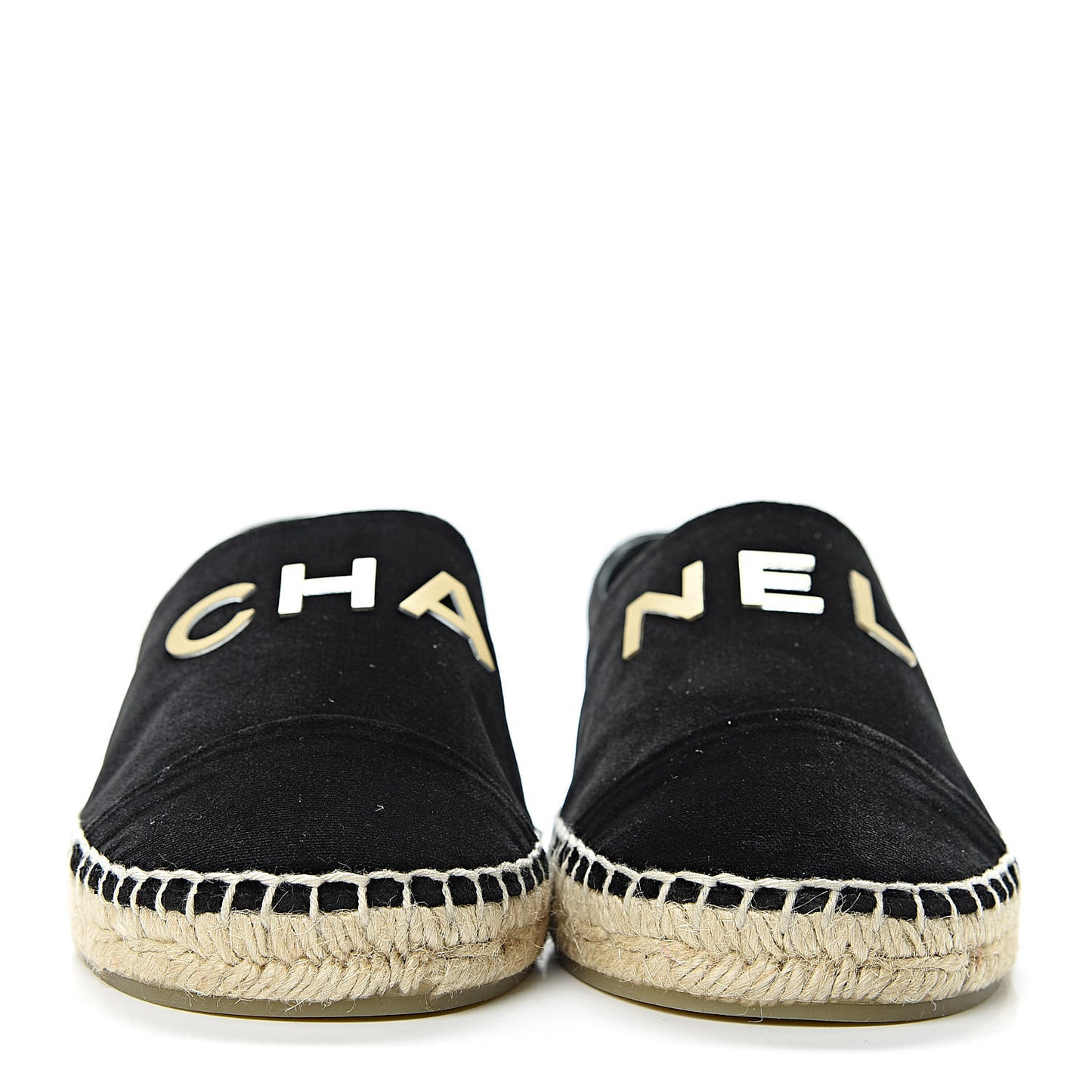 Velvet Logo Espadrilles 38 Black