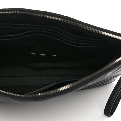 Saint Laurent Calfskin Matelasse Monogram Cassandre Tablet Pouch Black 5 of 8