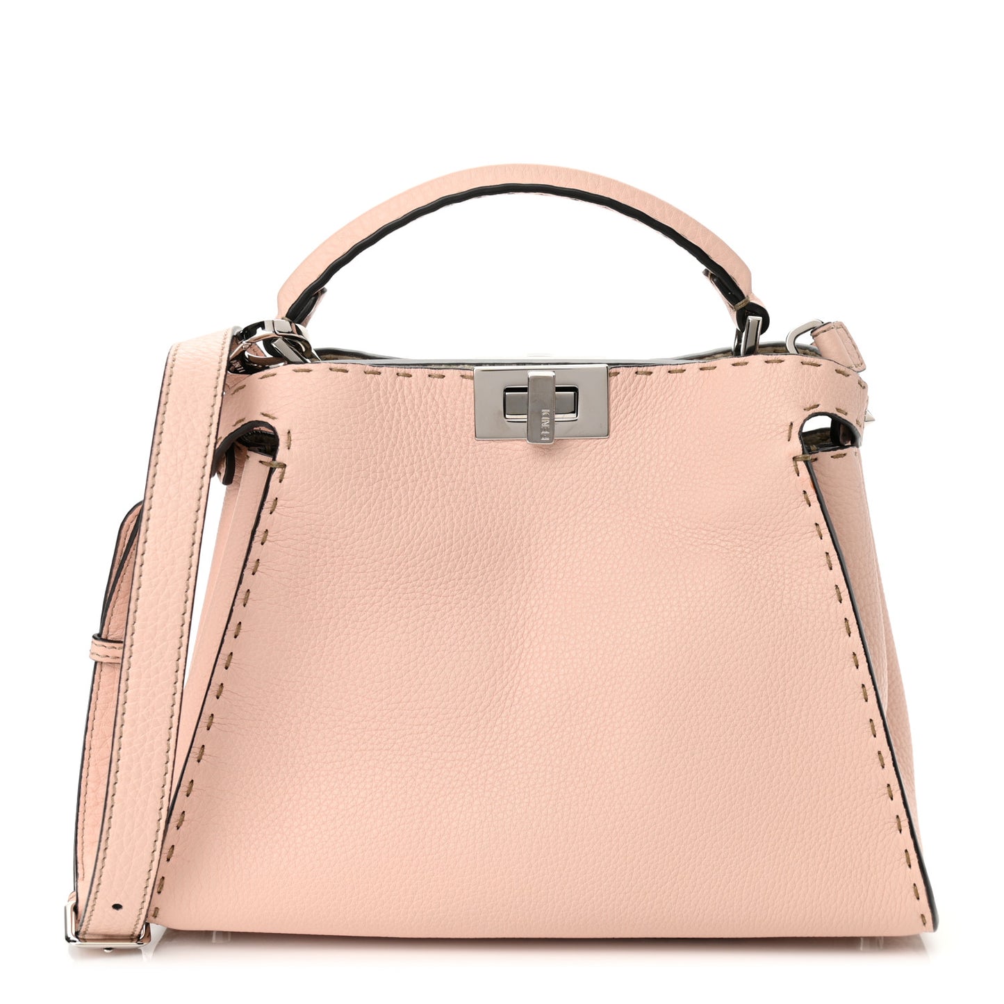 Cuoio Romano Selleria Bi-Color Medium Peekaboo Iconic Essentially Satchel Cipria Latte