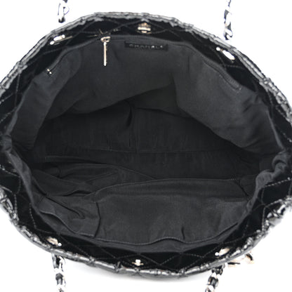 Chanel Patent Quilted Chic and Glitter Large Tote Black 5 of 10