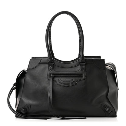 Balenciaga Grained Calfskin Neo Classic Black Hardware Large Top Handle Bag Black 1 of 11