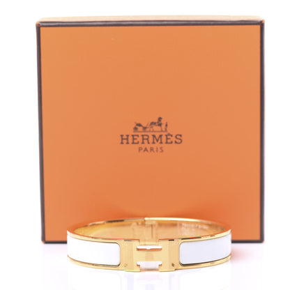 Hermes Enamel Narrow Clic Clac H Bracelet GM White 7 of 7