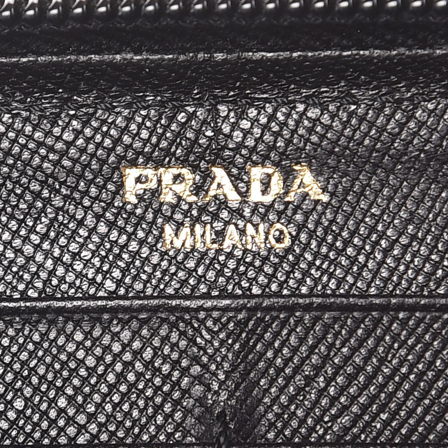 Prada Saffiano Zip Around Wallet Black 6 of 19