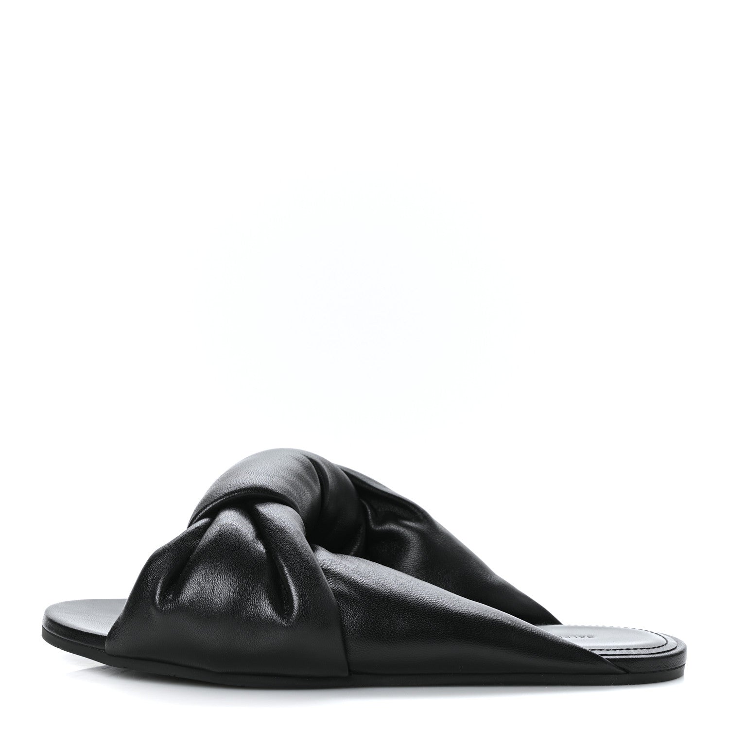 Balenciaga Lambskin Drapy Slide Sandals 36 Black 1 of 8