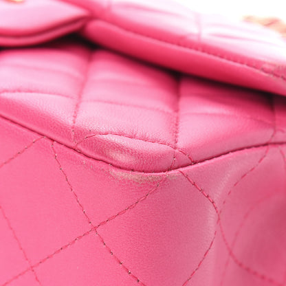 Chanel Lambskin Quilted Mini Rectangular Flap Pink 10 of 10
