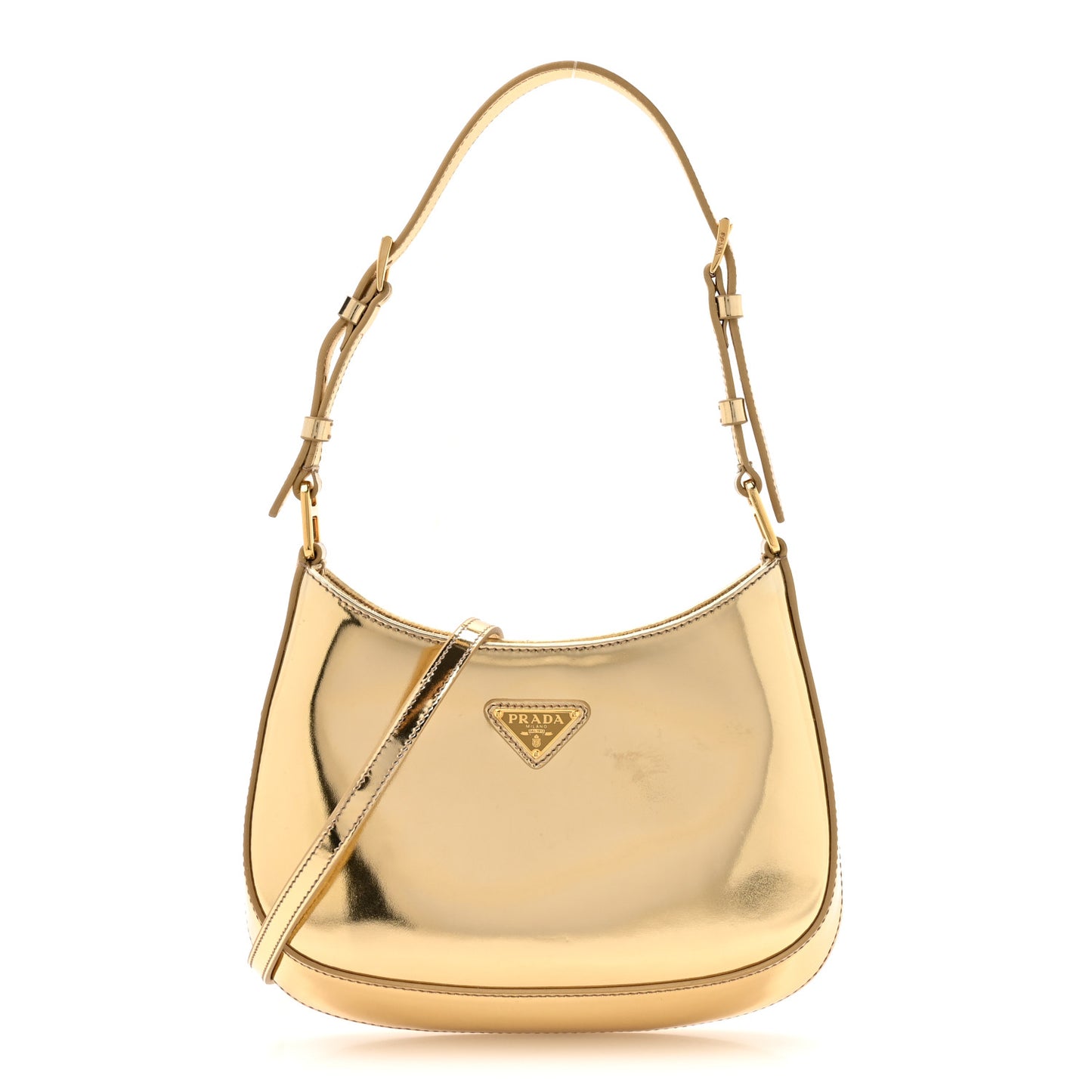 Spazzolato Cleo Adjustable Strap Shoulder Bag Platino