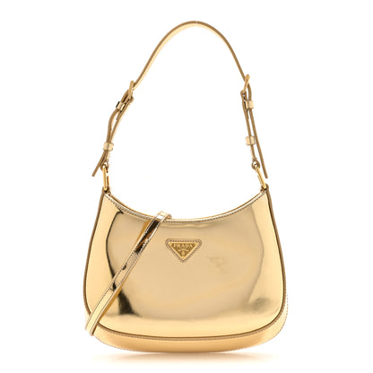 Prada Spazzolato Cleo Adjustable Strap Shoulder Bag Platino 1 of 9