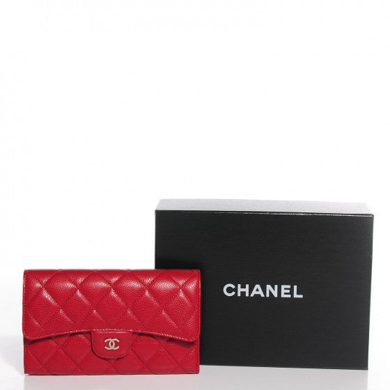 Chanel Caviar Quilted Large Flap Wallet Dark Red 7 of 16