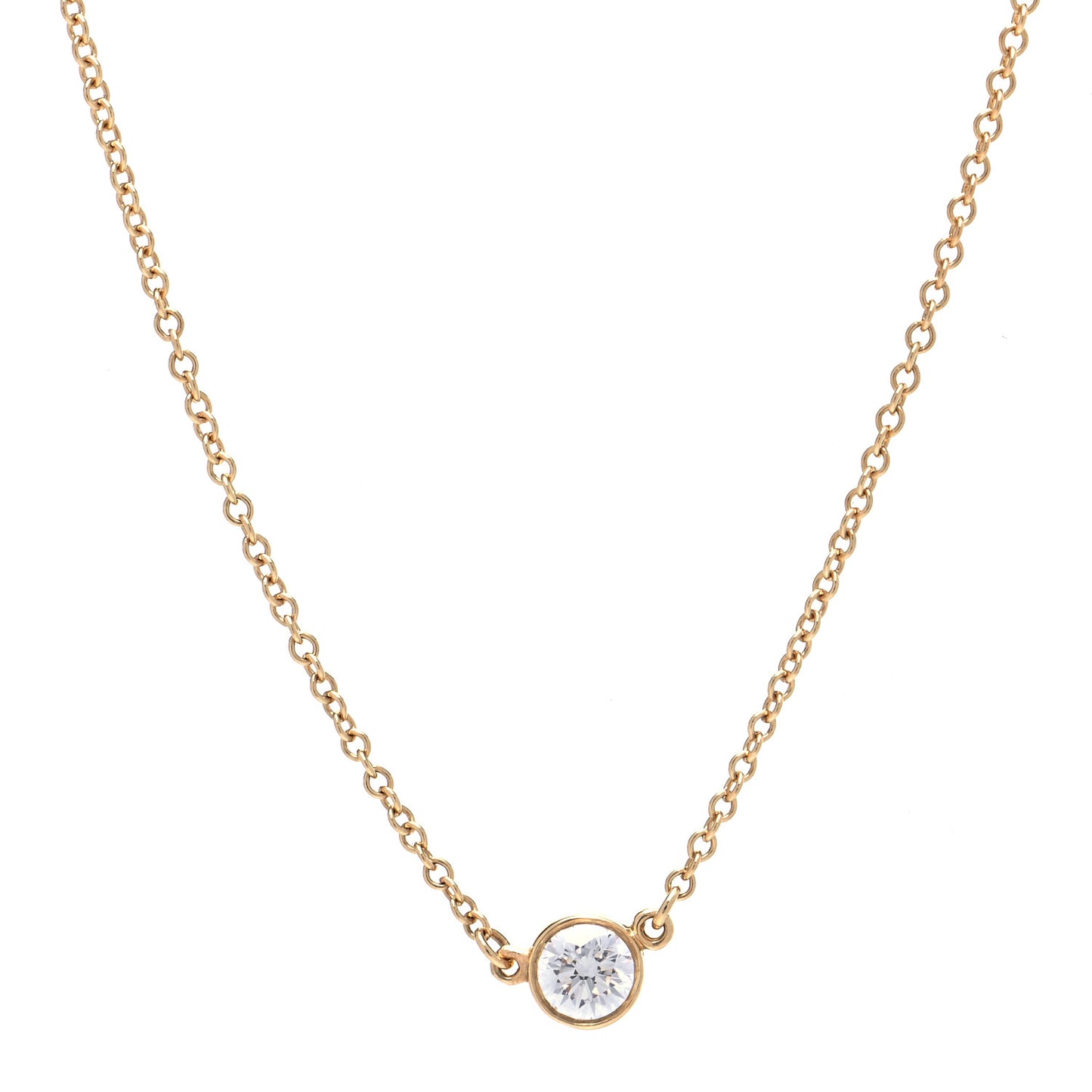 18K Yellow Gold Diamond .17ct Elsa Peretti Diamonds by the Yard Pendant Necklace