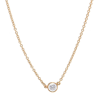 Tiffany 18K Yellow Gold Diamond .17ct Elsa Peretti Diamonds by the Yard Pendant Necklace 1 of 5