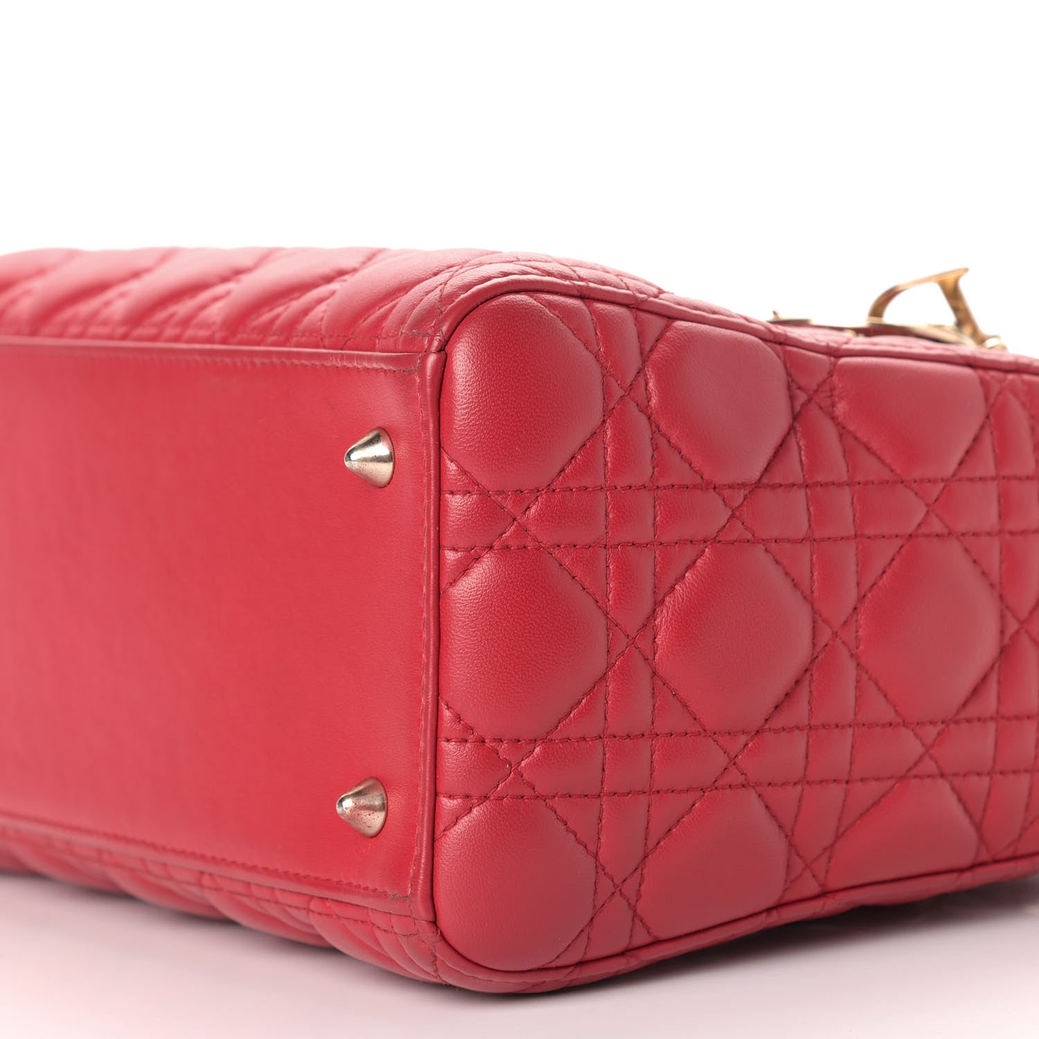 Christian Dior Lambskin Cannage Medium Lady Dior Red 8 of 8