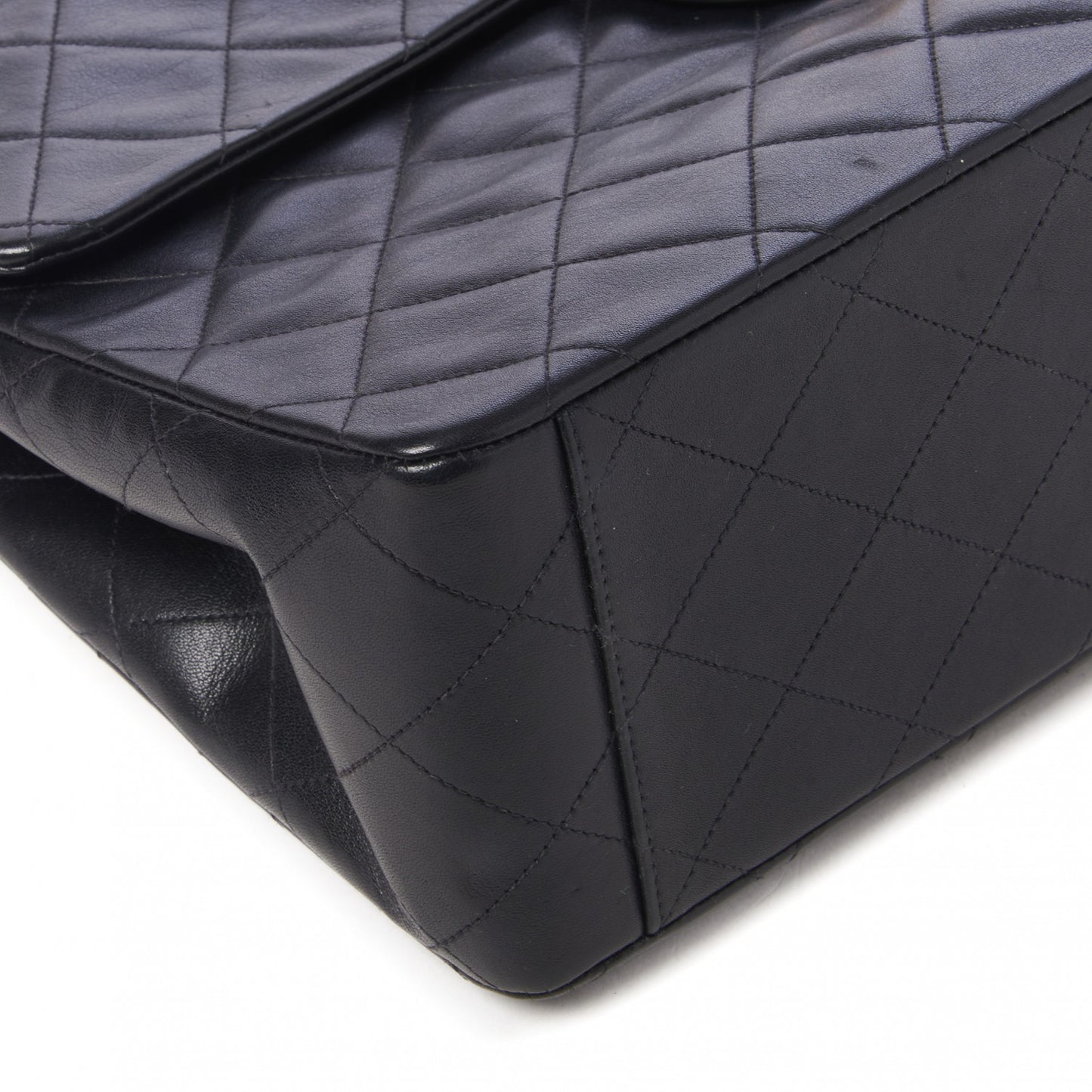 Lambskin Quilted XL Jumbo Single Flap Black
