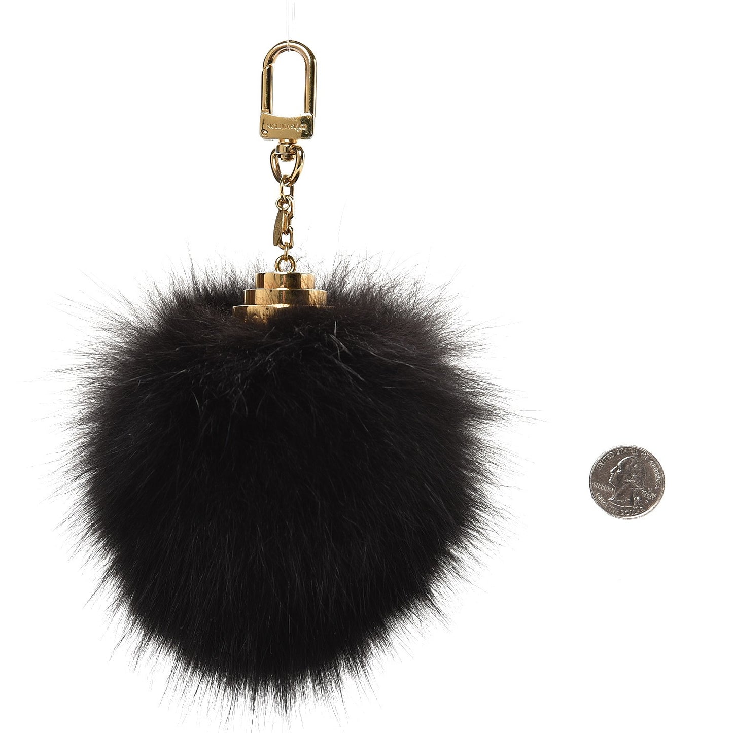 Fox Fur Fuzzy Bubble Bag Charm Black