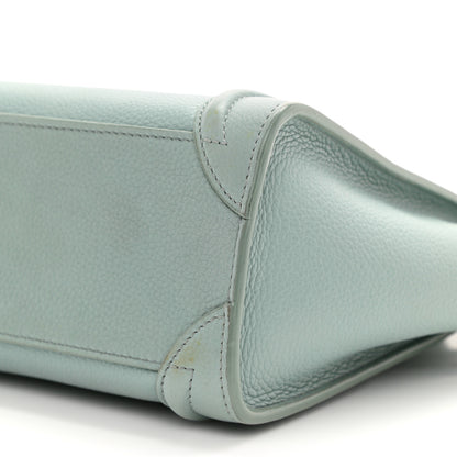 Celine Drummed Calfskin Nano Luggage Almond 12 of 14