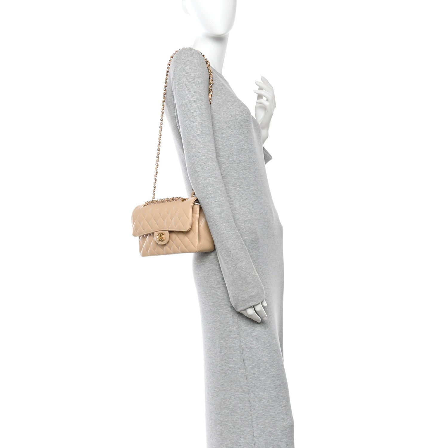 Chanel Caviar Quilted Small Double Flap Beige 2 of 10