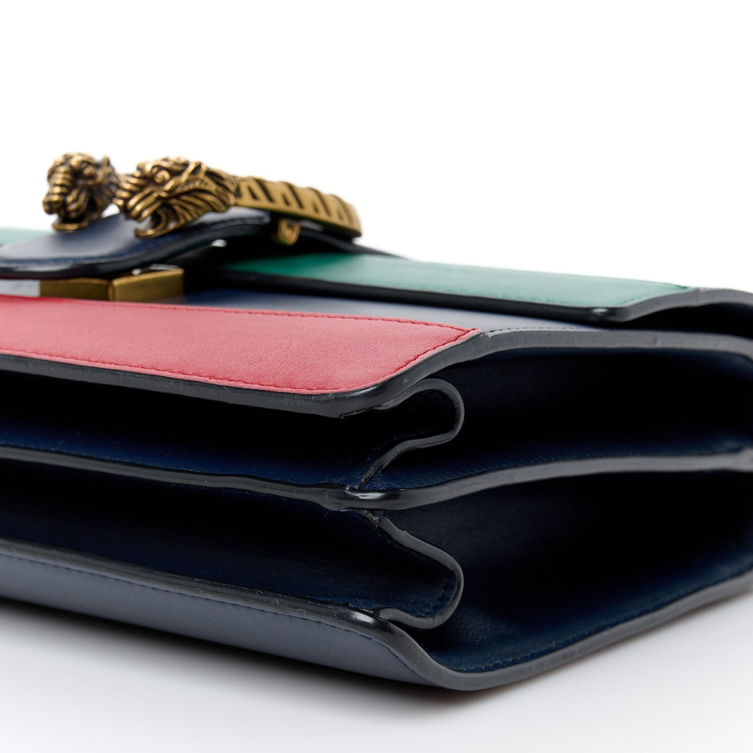 Gucci Moon Calfskin Bamboo Web Medium Dionysus Top Handle Bag Blue Emerald Hibiscus Red 11 of 11
