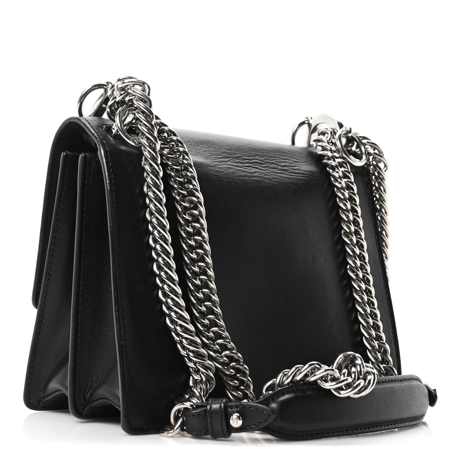 Fendi Vitello Liberty Fun Fair Metal Studded Small Kan I Shoulder Bag Black Multicolor 3 of 10