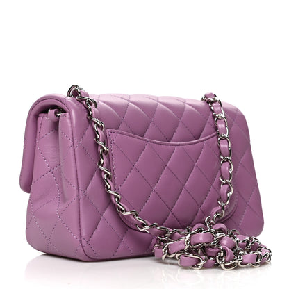 Chanel Lambskin Quilted Mini Rectangular Flap Purple 4 of 12
