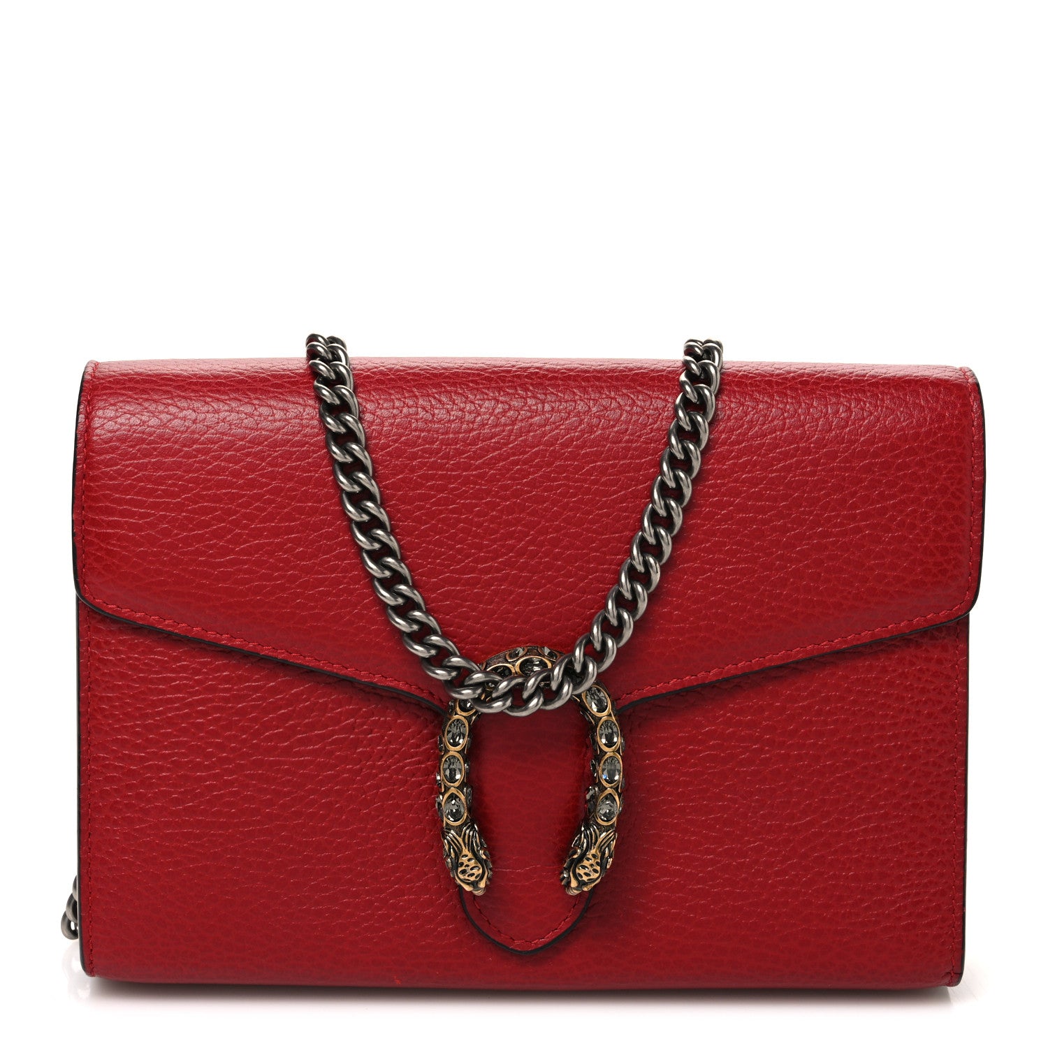 Gucci Calfskin Mini Dionysus Chain Wallet Hibiscus Red 1 of 10
