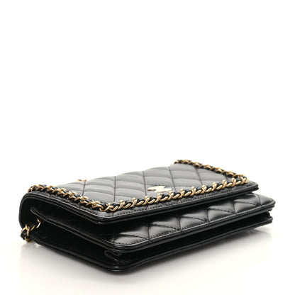 Chanel Lambskin Quilted Chain Around Wallet On Chain WOC Black 4 of 10