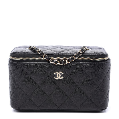 Chanel Caviar Quilted Small Vanity Case With Chain Black 1 of 9
