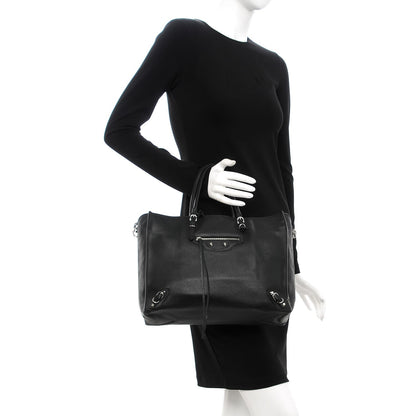 Balenciaga Veau Papier B4 Zip Around Tote Black 2 of 10