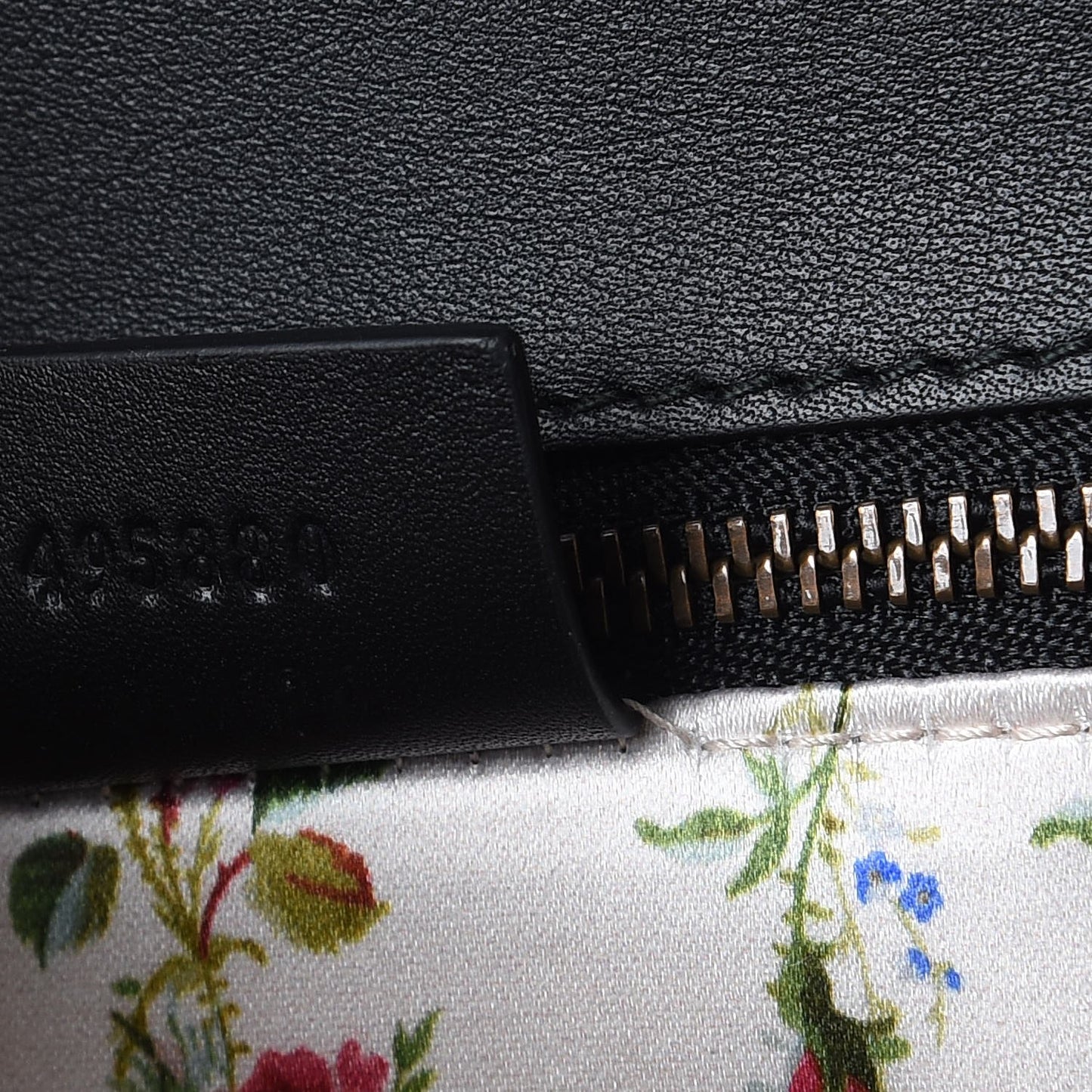 Calfskin Frame Print Bamboo Top Handle Bag Black