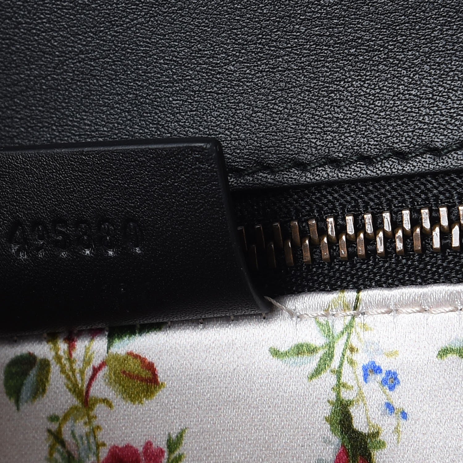 Gucci Calfskin Frame Print Bamboo Top Handle Bag Black 8 of 12