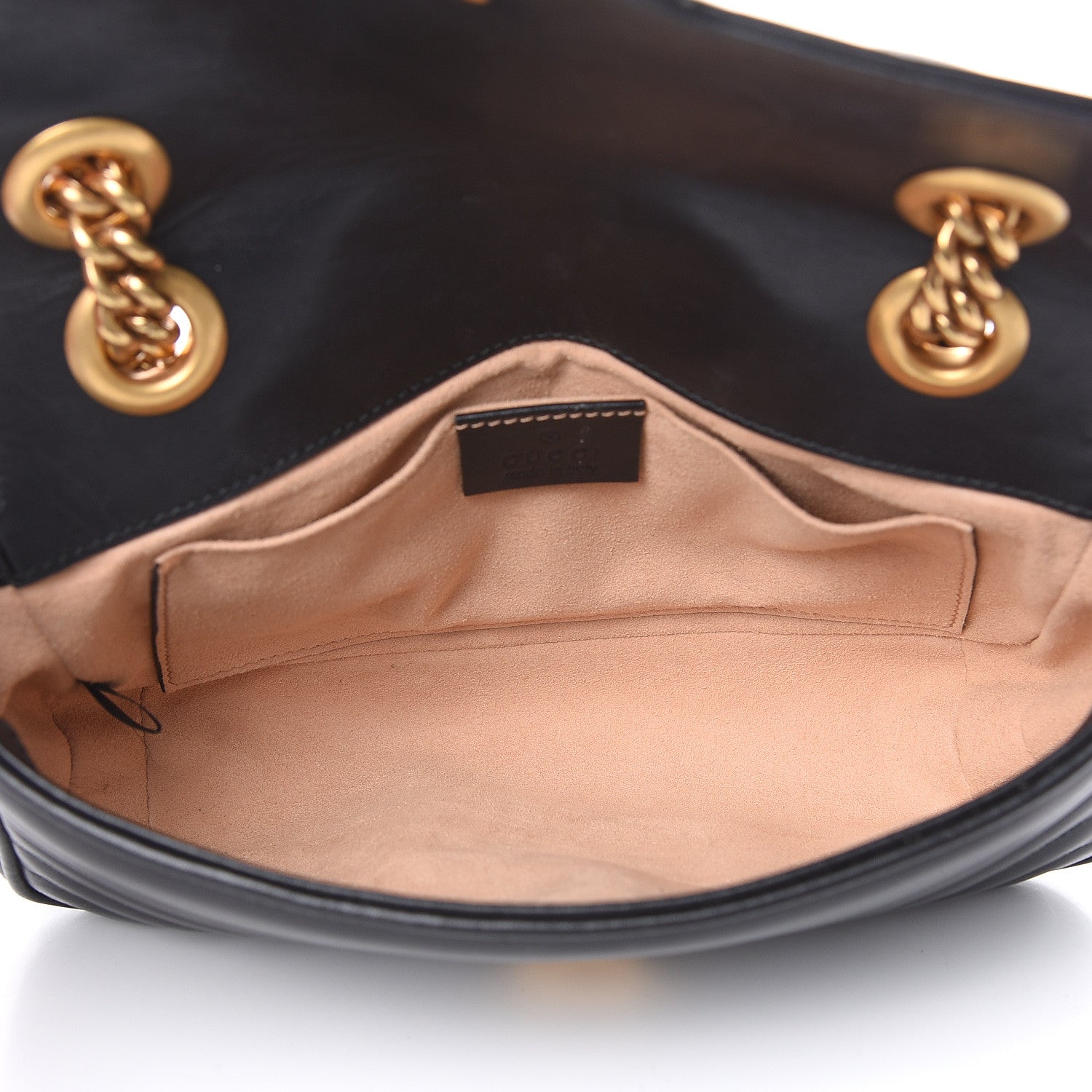 Gucci Calfskin Matelasse Mini GG Marmont Shoulder Bag Black 5 of 13