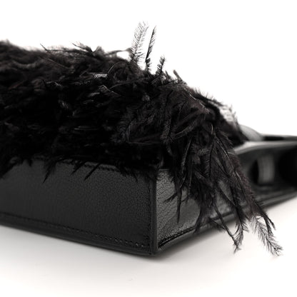 Hermes Chevre Chamkila Ostrich Feather Kelly Elan Folie Black 9 of 10