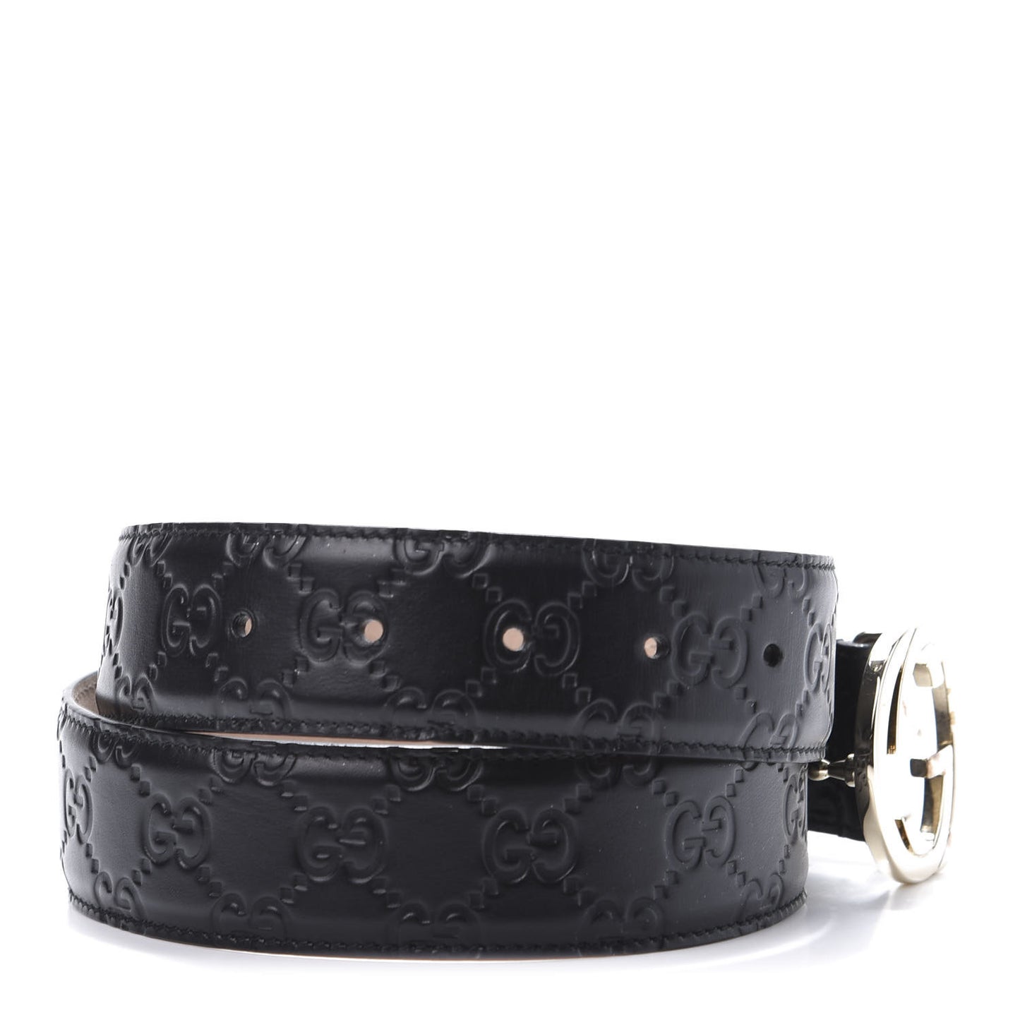 Guccissima Interlocking G 37mm Belt 75 30 Black