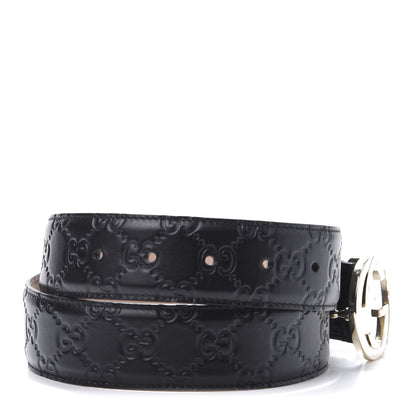 Gucci Guccissima Interlocking G 37mm Belt 75 30 Black 3 of 8