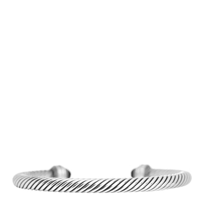 David Yurman Sterling Silver Diamond Black Onyx 5mm Cable Classics Princess Bracelet 3 of 4