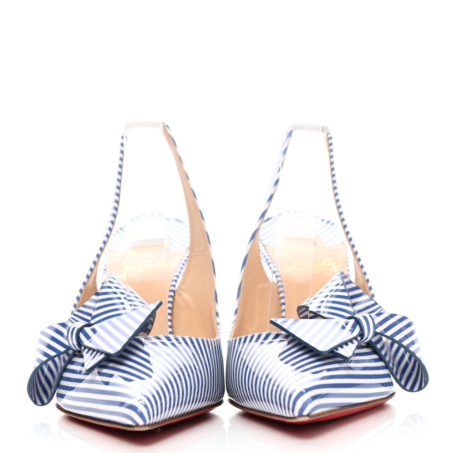 Patent Stripes Clare Nodo 80 Pumps 39 Jeans White