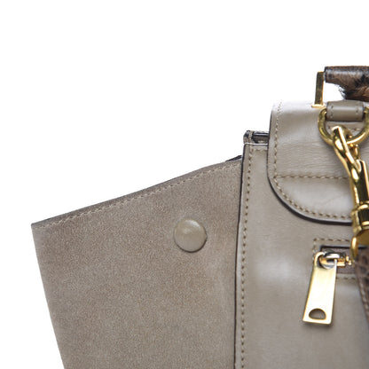 Celine Calfskin Suede Whipsnake Medium Trapeze Taupe 12 of 22