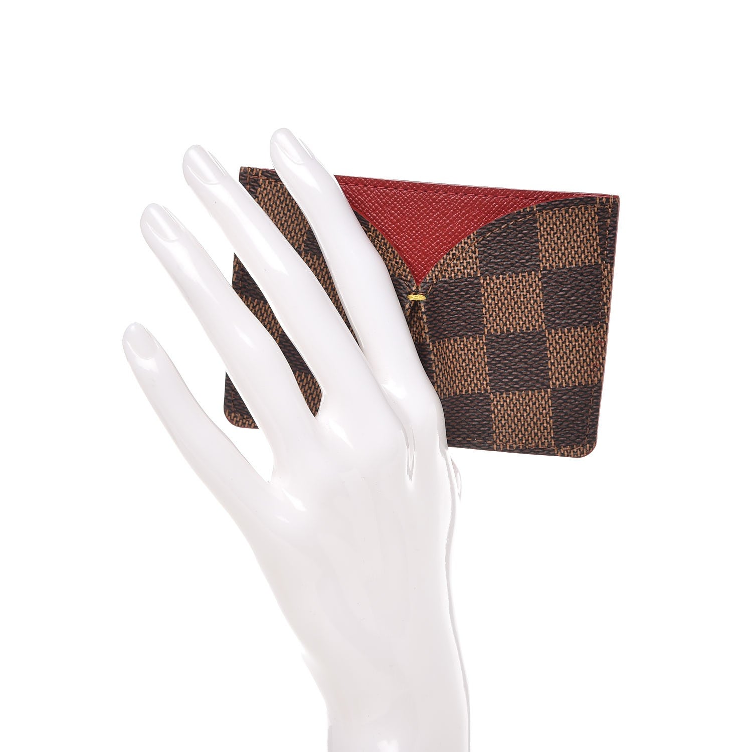 Louis Vuitton Damier Ebene Caissa Card Holder Cherry 2 of 7