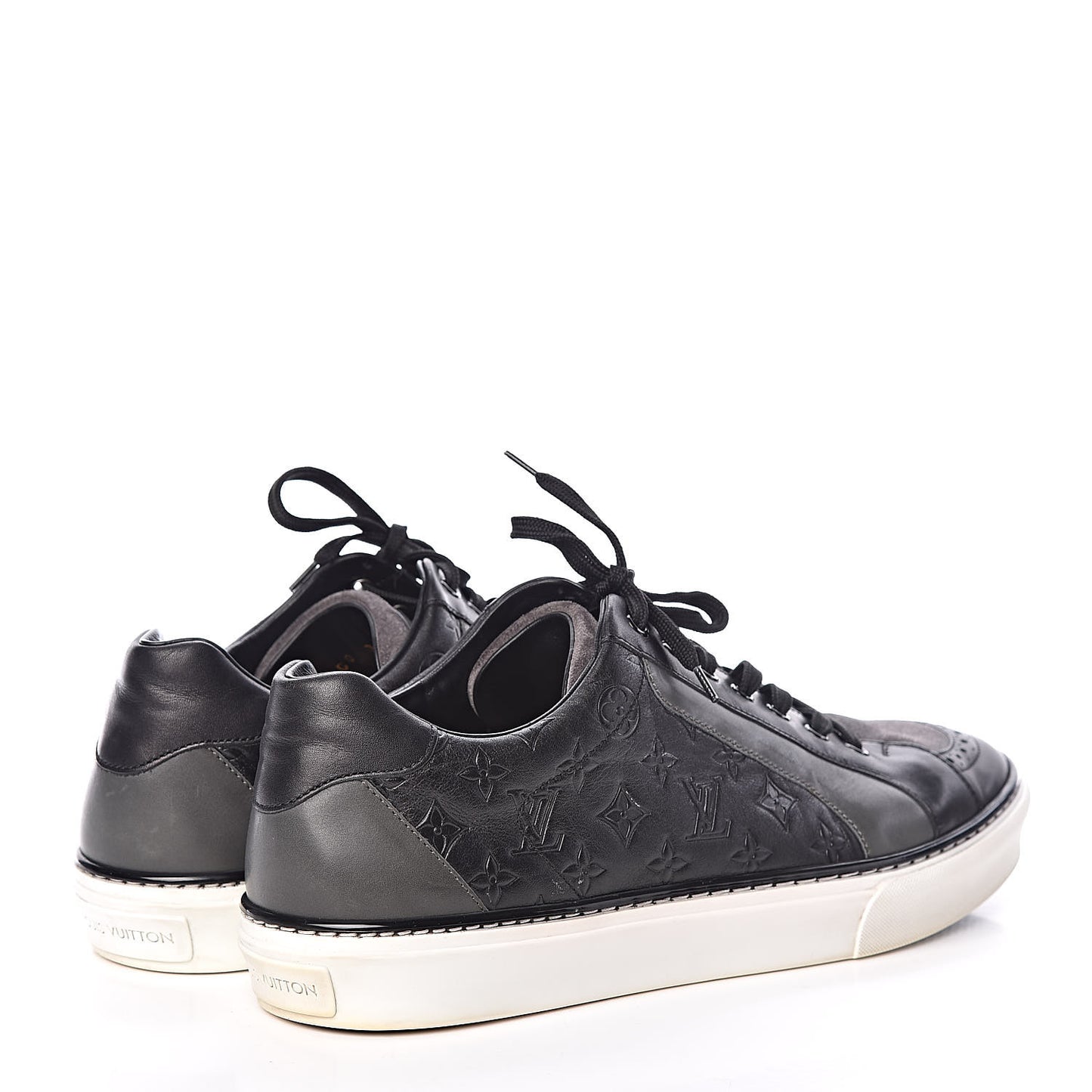 Calfskin Embossed Monogram Street Sneakers 8 Black