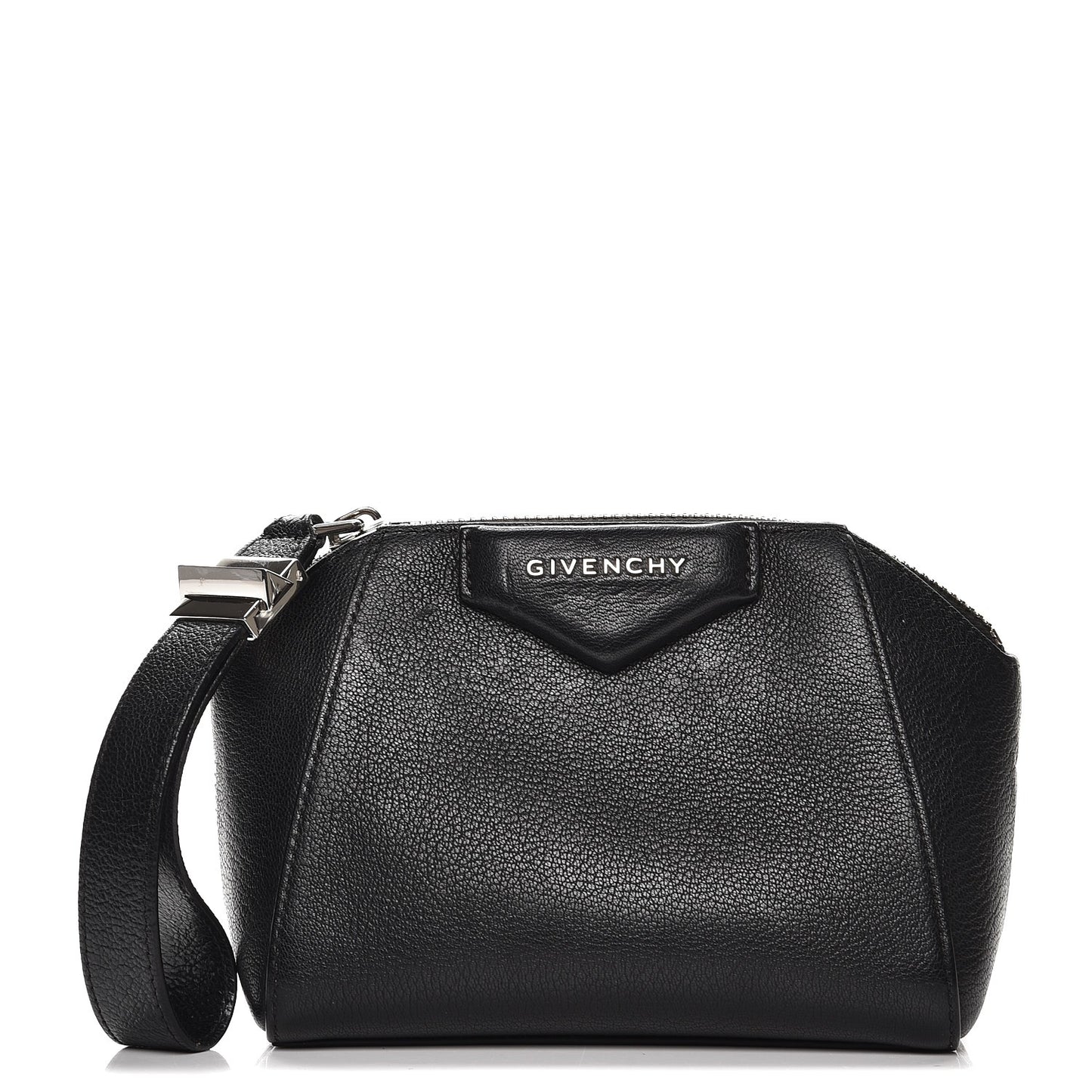 Sugar Goatskin Small Antigona Beauty Wristlet Black