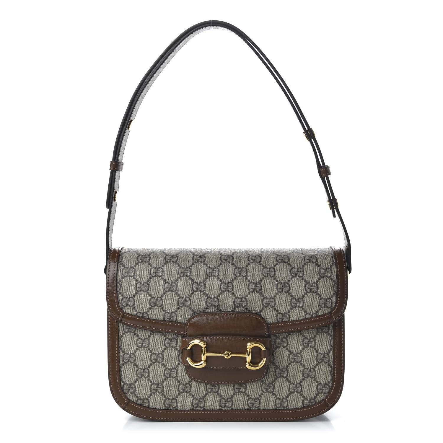 Gucci GG Supreme Monogram Horsebit 1955 Shoulder Bag Beige Brown Sugar 1 of 10