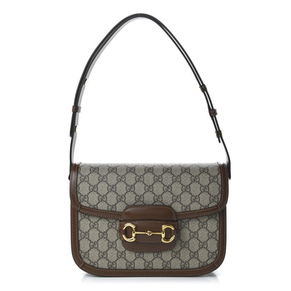 Gucci GG Supreme Monogram Horsebit 1955 Shoulder Bag Beige Brown Sugar 1 of 10