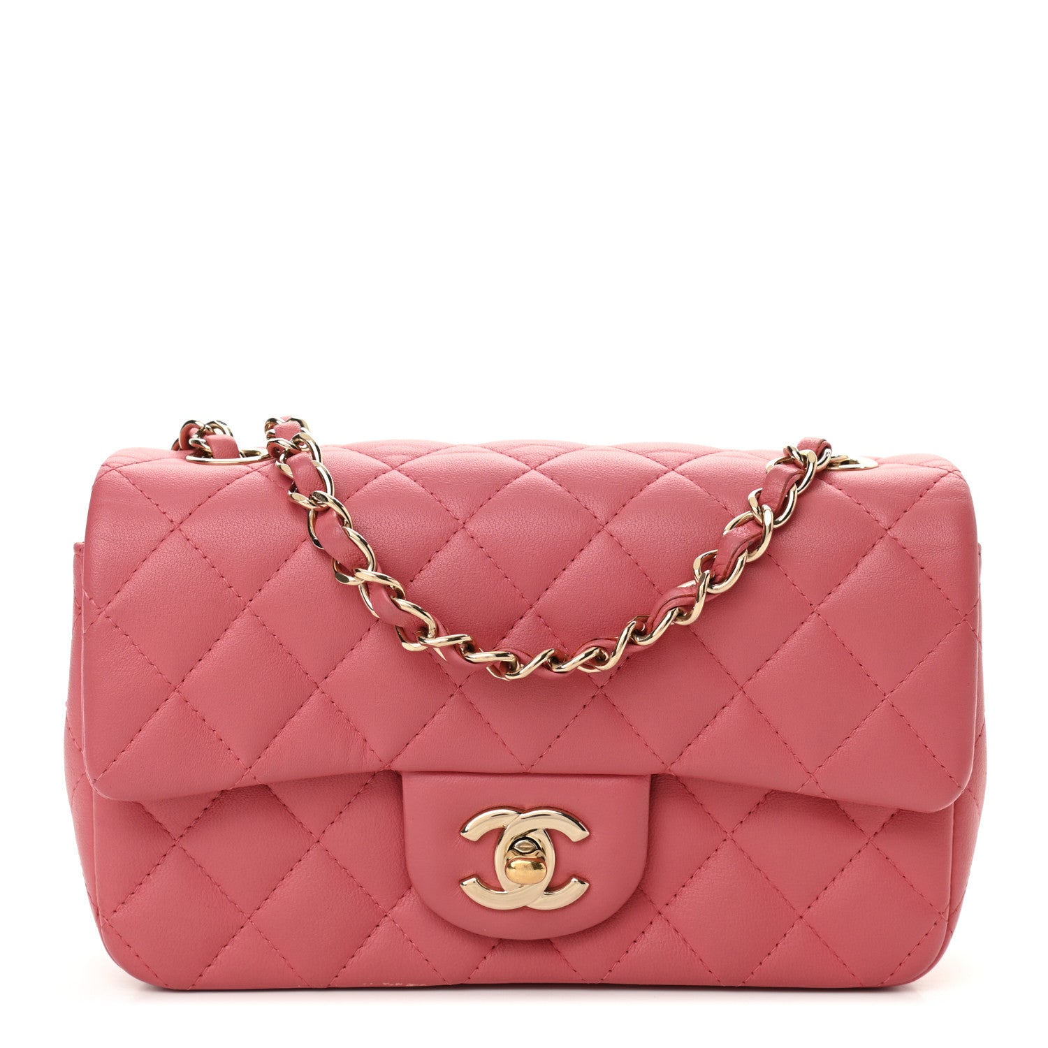 Chanel Lambskin Quilted Valentine Charms Mini Rectangular Flap Pink 1 of 11
