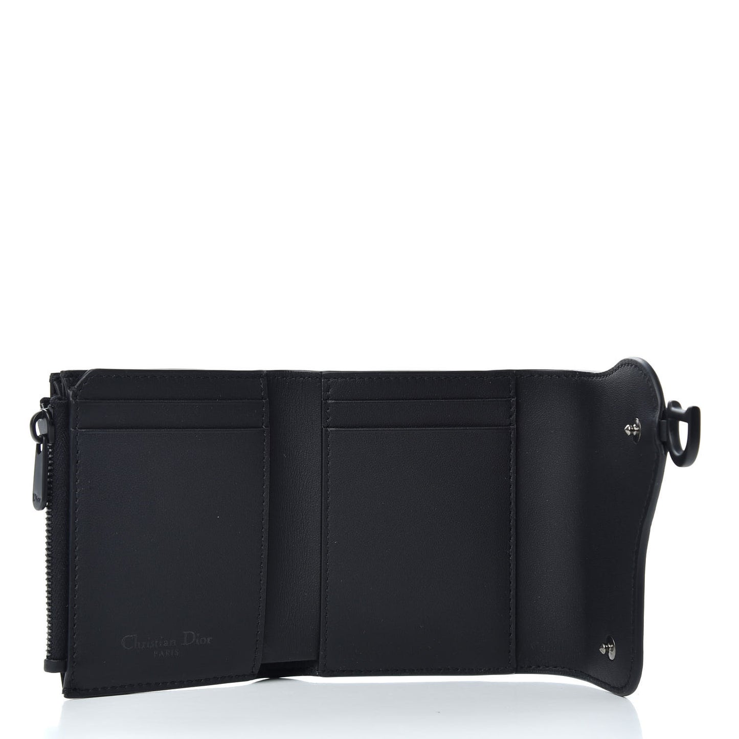 Ultra Matte Calfskin Saddle Lotus Wallet Black